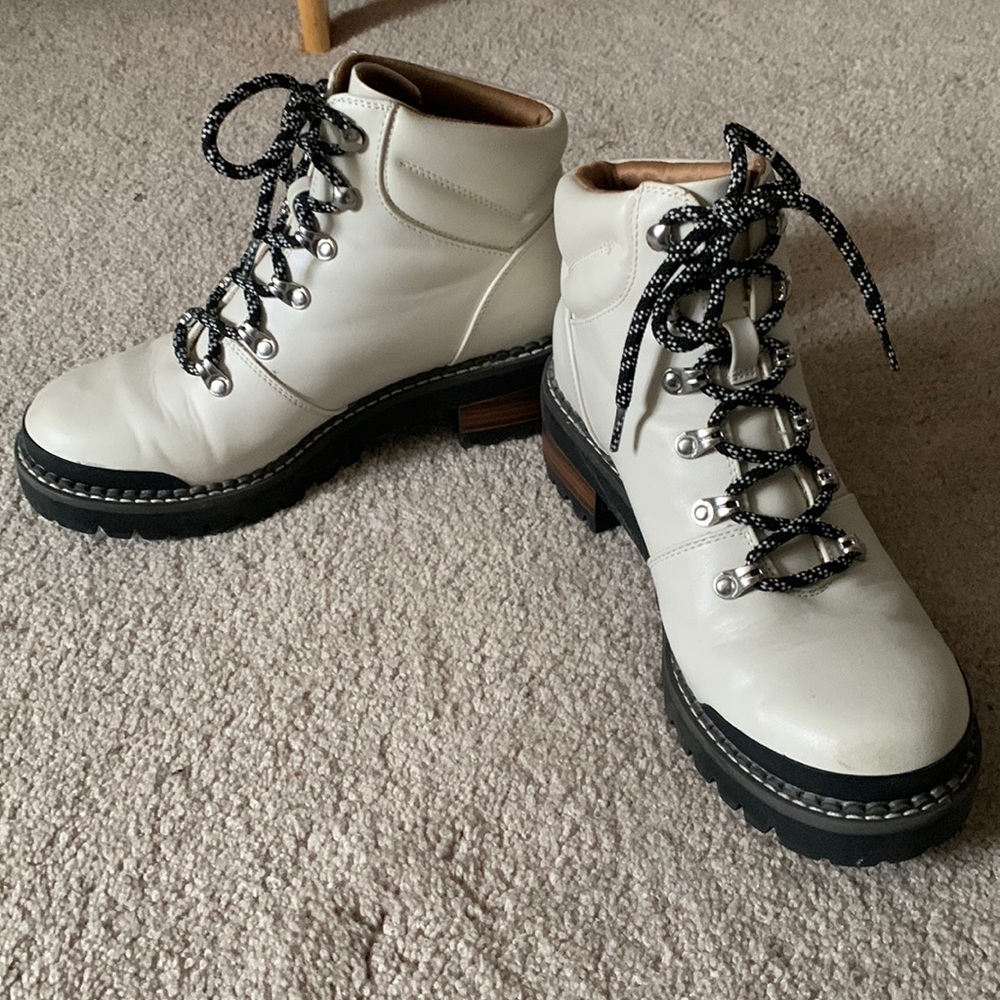 White combat boots